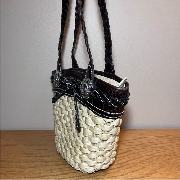 Brighton Candice Straw and Leather Shoulder Bag - Picture 5 of 12